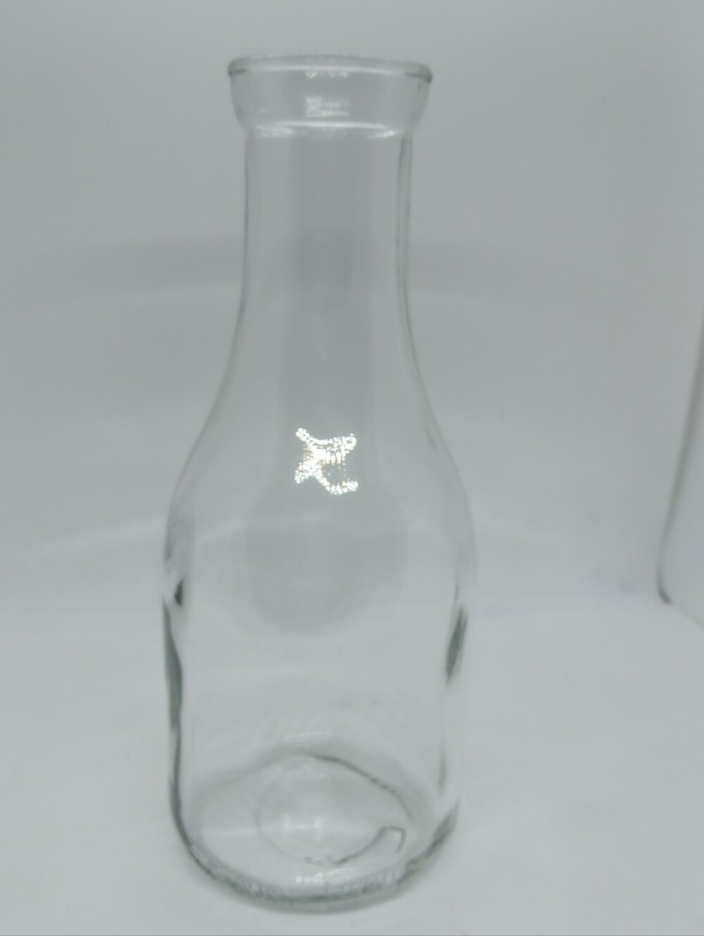 Vintage Canadian Clear Glass Milk Bottle One Quart Liquid Farmhouse Decor
